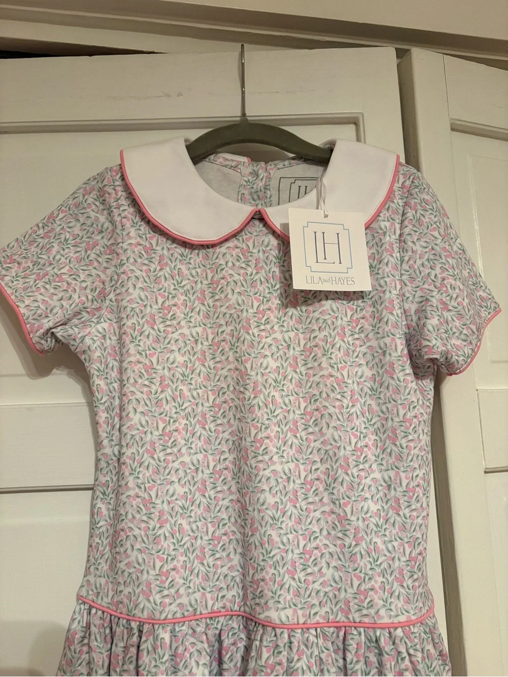 Pink Floral Peter Collar Girls' Dress